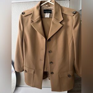 Vintage Italian Casual Corner womens coat blazer Jacket in Camel Brown